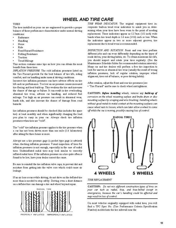 1982 Checker Owners Manual Page 16
